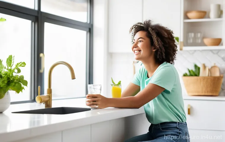 소변이 자주 마려운 원인과 치료법 - **Prompt:** A cheerful young woman in her late twenties is enjoying a refreshing glass of water infu...