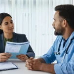 Home 7 남성 불임 검사의 과정과 비용 - **Initial Consultation and Emotional Support**
"A Hispanic couple in their mid-30s, dressed in t...